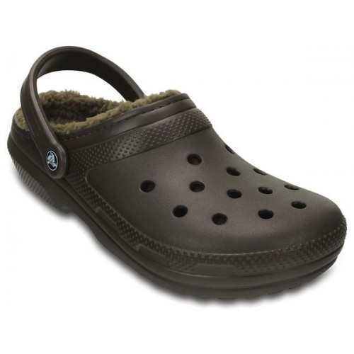 Темно-коричневые утепленные сабо CROCS Classic Lined Clog