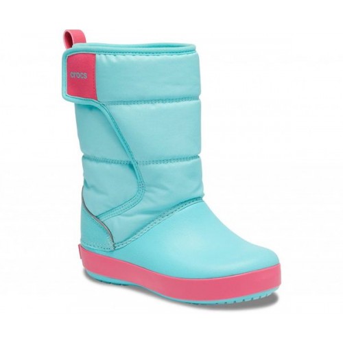 Детские  голубые зимние сапоги CROCS LodgePoint Snow Boot K
