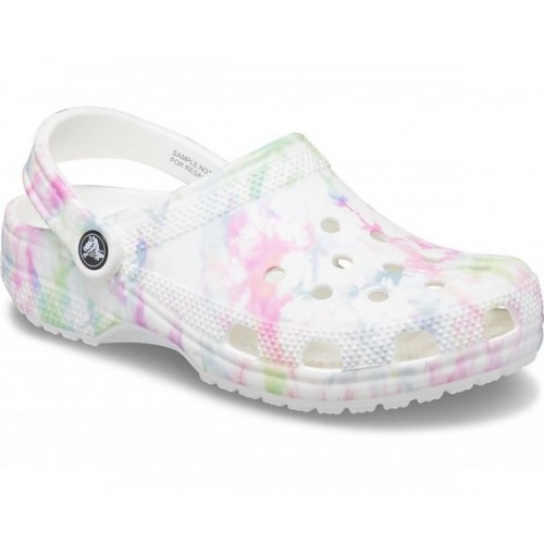 Белые сабо CROCS Classic Bleach Dye Clog