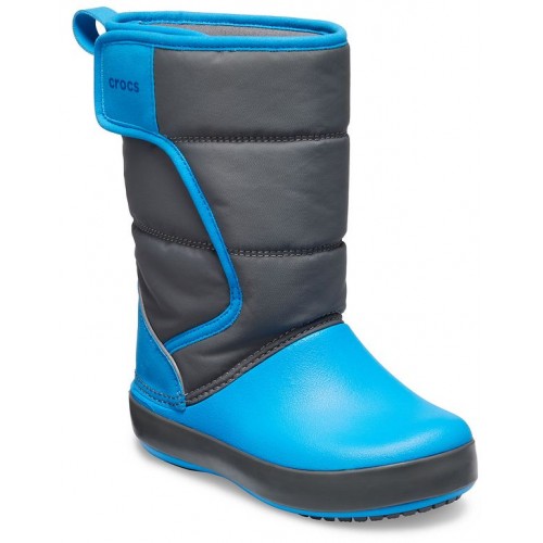 Детские  серые зимние сапоги CROCS LodgePoint Snow Boot K
