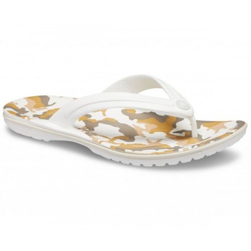 Белые шлепанцы CROCS Crocband™ Printed Flip