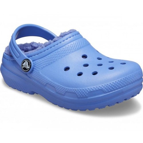 Детские  синие утепленные сабо CROCS Kids’ Classic Lined Clog