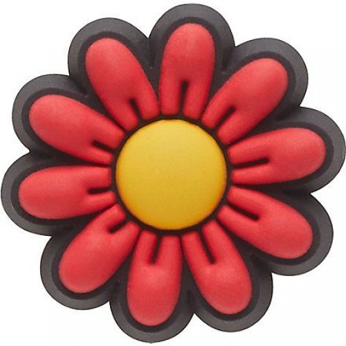 Джибитс шармс CROCS Красная маргаритка (Red Daisy)