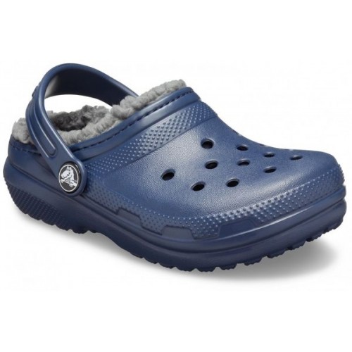 Детские  темно-синие утепленные сабо CROCS Kids’ Classic Lined Clog