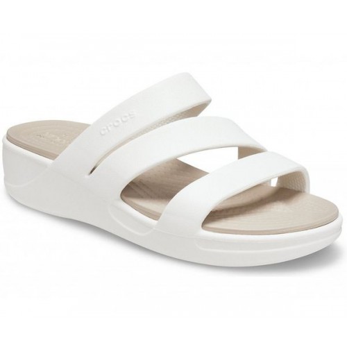 Женские  белые сандалии CROCS Women's  Monterey Strappy Wedge