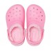 Детские  розовые утепленные сабо CROCS Kids’ Classic Lined Clog