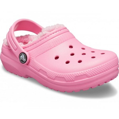 Детские  розовые утепленные сабо CROCS Kids’ Classic Lined Clog