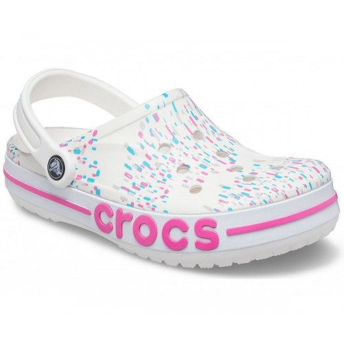Белые сабо CROCS Bayaband Seasonal Printed Clog