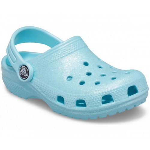 Голубые сабо для девочек CROCS Kids’ Classic Glitter Clog