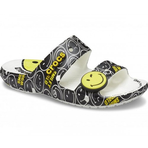 Белые шлепанцы CROCS Classic  Smiley Sandal