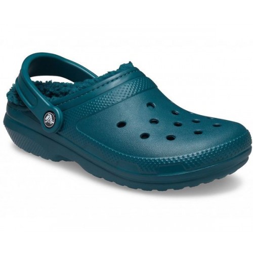Бирюзовые утепленные сабо CROCS Classic Lined Clog