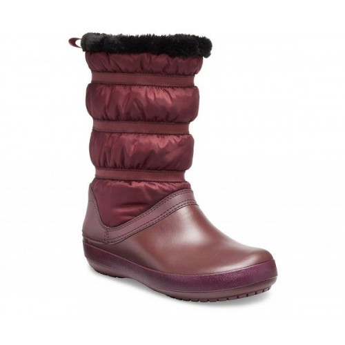 Женские  бордовые зимние сапоги CROCS Women's Crocband™ Winter Boot