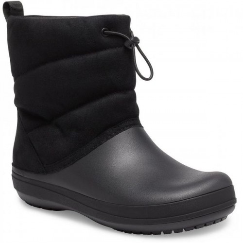 Женские  черные сапоги CROCS Women’s Crocband™ Puff Boot