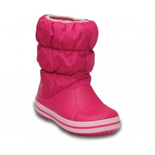 Детские  розовые зимние сапоги CROCS Kids’ Winter Puff Boot