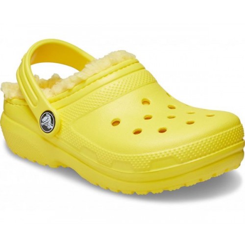 Детские  желтые утепленные сабо CROCS Kids’ Classic Lined Clog