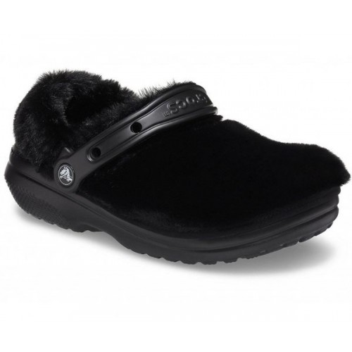 Черные сабо CROCS Classic Fur Sure