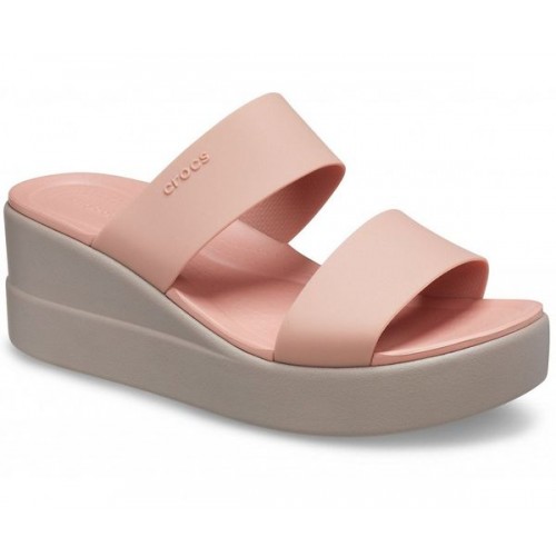 Женские  розовые босоножки CROCS Women’s  Brooklyn Mid Wedge