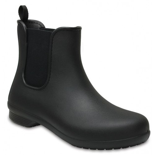 Женские  черные резиновые полусапожки CROCS Women's  Freesail Chelsea Boot