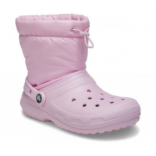 Бледно-розовые сапоги CROCS Classic Lined Neo Puff Boot